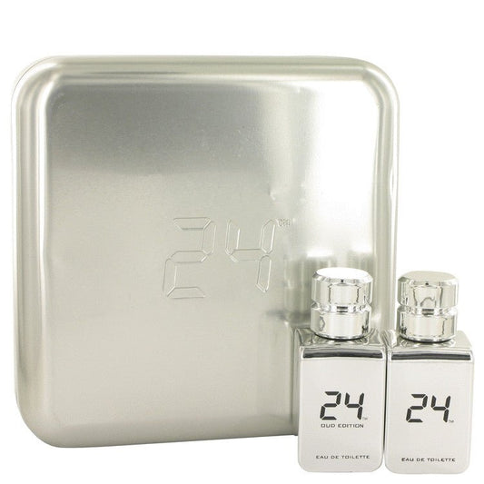 24 Platinum The Fragrance by ScentStory Gift Set -- 24 Platinum 1.7 oz Eau De Toilette Spray + 24 Platinum Oud 1.7 oz Eau De Toilette Spray for Men - Thesavour