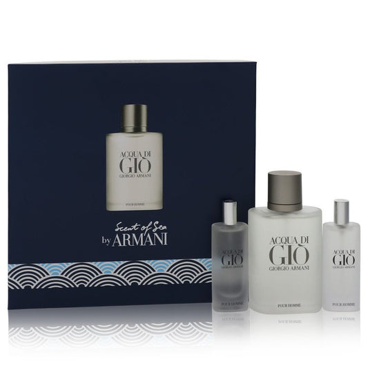 ACQUA DI GIO by Giorgio Armani Gift Set -- 3.4 oz Eau De Toilette Spray + 2x 0.5 oz Mini EDT Sprays for Men - Thesavour