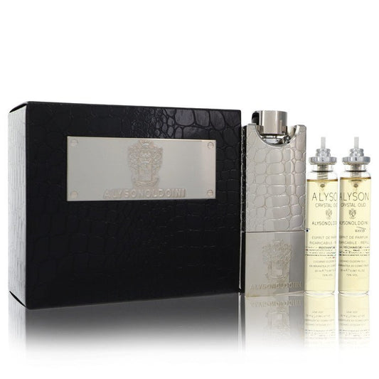 Alyson Oldoini Crystal Oud by Alyson Oldoini Eau De Parfum Refillable Spray Includes 3 x 20ml Refills and Refillable Atomizer 2 oz for Men - Thesavour