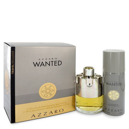Azzaro Wanted by Azzaro Gift Set -- 3.4 oz Eau De Toilette Spray + 5.1 oz Deodarant Spray for Men - Thesavour