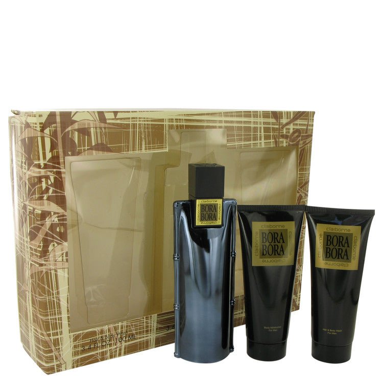 Bora Bora by Liz Claiborne Gift Set -- 3.4 oz Cologne Spray + 3.4 oz Body Moisturizer + 3.4 oz Hair & Body Wash for Men - Thesavour