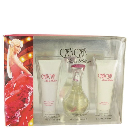 Can Can by Paris Hilton Gift Set -- 3.4 oz Eau De Parfum Spray + 3 oz Body Lotion + 3 oz Shower Gel for Women - Thesavour