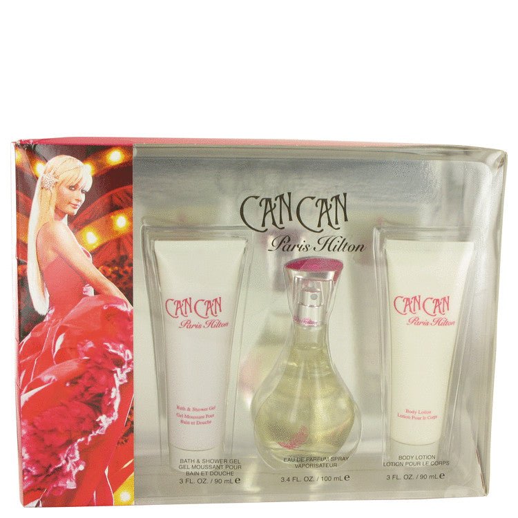 Can Can by Paris Hilton Gift Set -- 3.4 oz Eau De Parfum Spray + 3 oz Body Lotion + 3 oz Shower Gel for Women - Thesavour