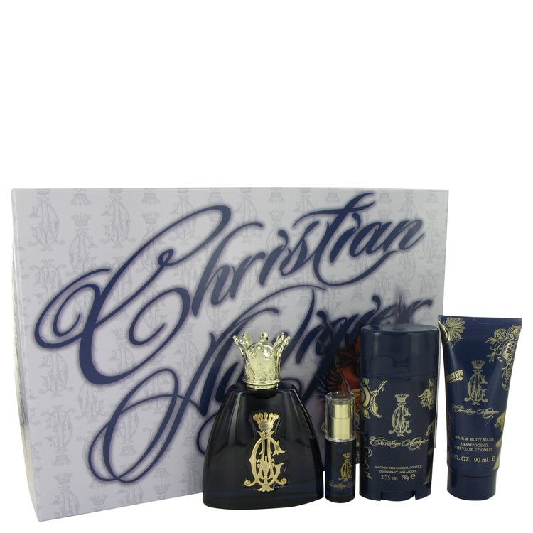 Christian Audigier by Christian Audigier Gift Set -- 3.4 oz Eau De Toilette Spray + .25 oz MIN EDT + 3 oz Body Wash + 2.75 Deodorant Stick for Men - Thesavour