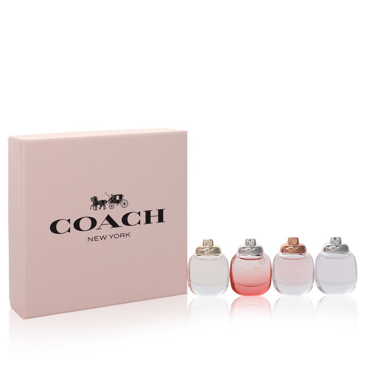 Coach by Coach Gift Set -- Coach .15 oz Mini EDP Spray + Coach .15 oz Mini EDT Spray + Coach Floral .15 oz Mini EDP + Coach Floral Blush .15 oz Mini EDP for Women - Thesavour
