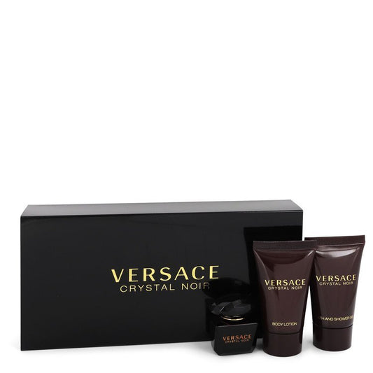 Crystal Noir by Versace Gift Set -- .17 oz Mini EDT + .8 oz Shower Gel + .8 oz Body Lotion for Women - Thesavour