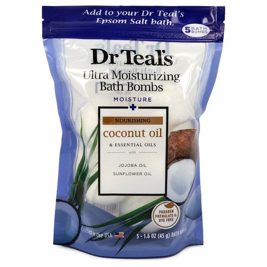 Dr Teal's Ultra Moisturizing Bath Bombs by Dr Teal's Five (5) 1.6 oz Moisture Rejuvinating Bath Bombs with Coconut oil, Essential Oils, Jojoba Oil, Sunfower Oil (Unisex) 1.6 oz for Men - Thesavour