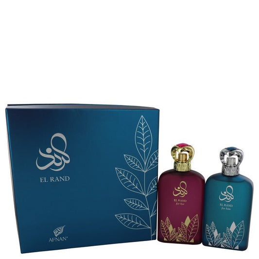 El Rand by Afnan Gift Set -- El Rand Femme 3.4 oz Eau De Parfum Spray + 3.4 oz El Rand Homme Eau De Parfum Spray for Men - Thesavour