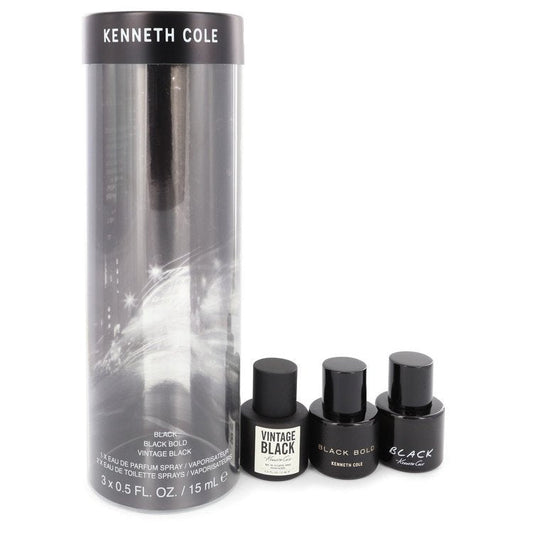 Kenneth Cole by Kenneth Cole Gift Set -- 0.5 oz Kenneth Cole Black MIni EDT Spray + 0.5 oz Kenneth Cole Black Mini EDP Spray + 0.5 oz Kenneth Cole Vintage Black Mini EDT Spray for Men - Thesavour
