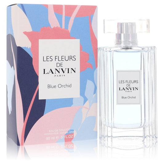 Les Fleurs De Lanvin Blue Orchid by Lanvin Eau De Toilette Spray 3 oz for Women - Thesavour