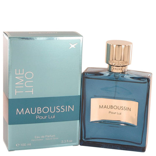 Mauboussin Pour Lui Time Out by Mauboussin Eau De Parfum Spray 3.4 oz for Men - Thesavour