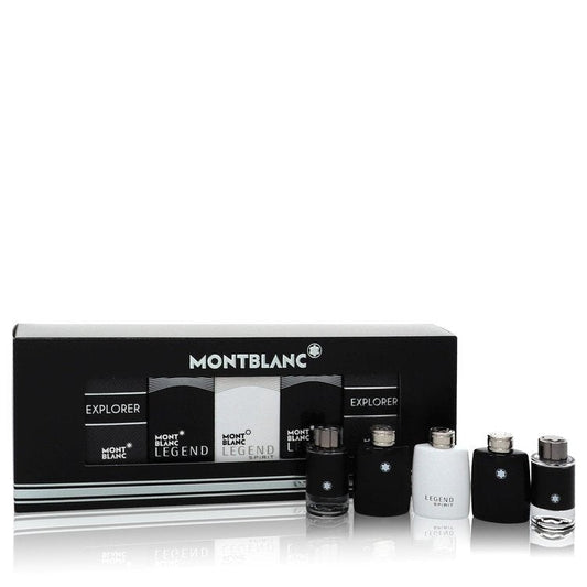 Montblanc Explorer by Mont Blanc Gift Set -- 2 x 0.15 Mini EDT in Montblanc Legend + 2 x .15 Mini EDP Spray in Montblanc Explorer + 0.15 oz Mini EDT in Montblanc Legend Spirit for Men - Thesavour