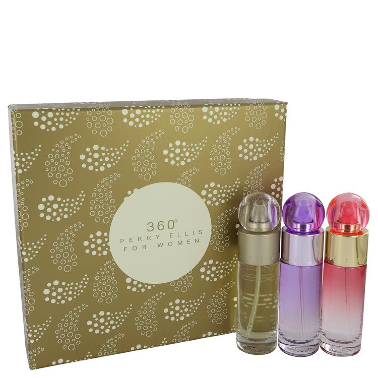 perry ellis 360 by Perry Ellis Gift Set -- 1 oz Perry Ellis 360 EDT Spray + 1 oz Perry Ellis 360 Coral EDP Spray + 1 oz Perry Ellis 360 Purple EDP Spray for Women - Thesavour