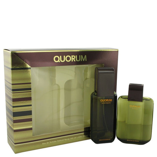 QUORUM by Antonio Puig Gift Set -- 3.3 oz Eau De Toilette Spray + 3.3 oz After Shave for Men - Thesavour