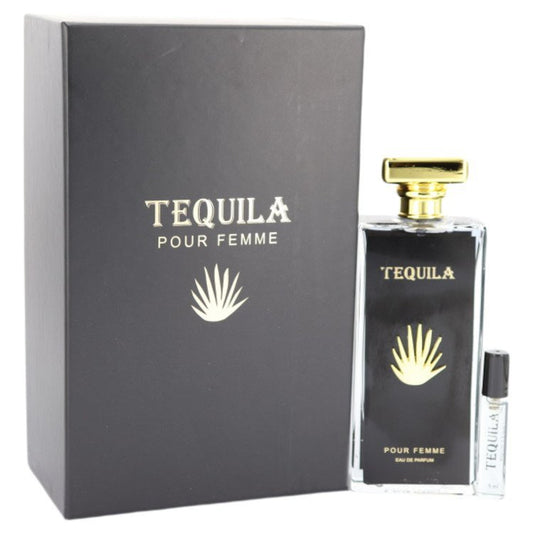 Tequila Pour Femme Noir by Tequila Perfumes Eau De Parfum Spray with Free Mini .17 oz EDP 3.3 oz for Women - Thesavour