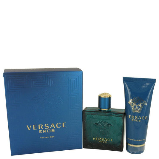 Versace Eros by Versace Gift Set -- 3.4 oz Eau De Toilette Spray + 3.4 oz Shower Gel for Men - Thesavour