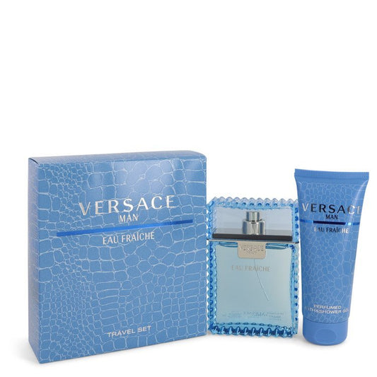 Versace Man by Versace Gift Set -- 3.3 oz Eau De Toilette Spray (Eau Frachie) + 3.3 oz Shower Gel for Men - Thesavour