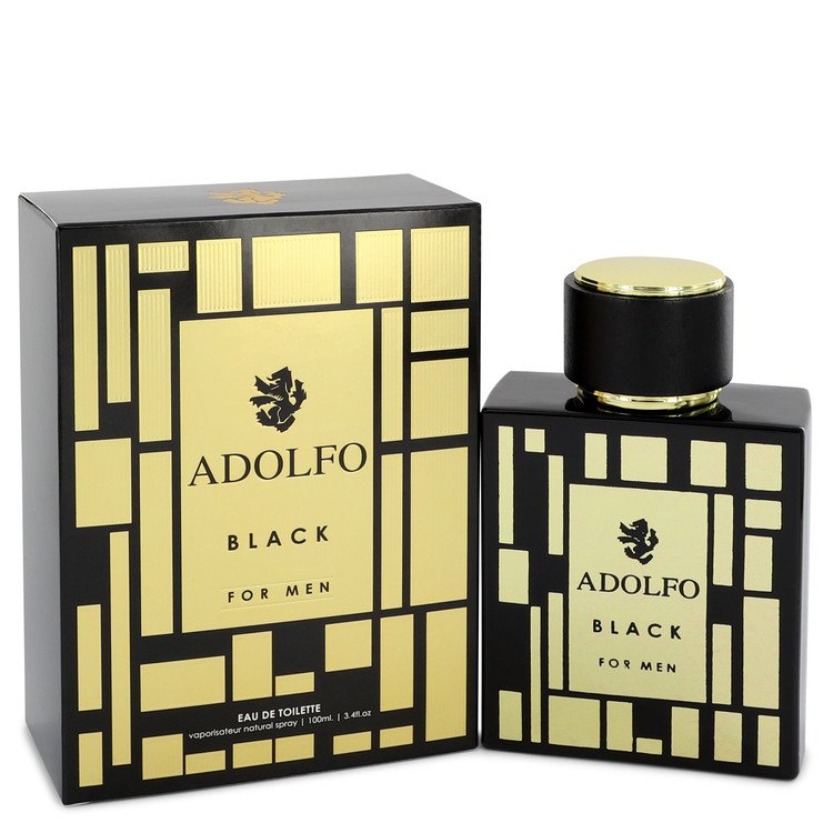 Adolfo Black by Adolfo Eau De Toilette Spray 3.4 oz for Men - Thesavour