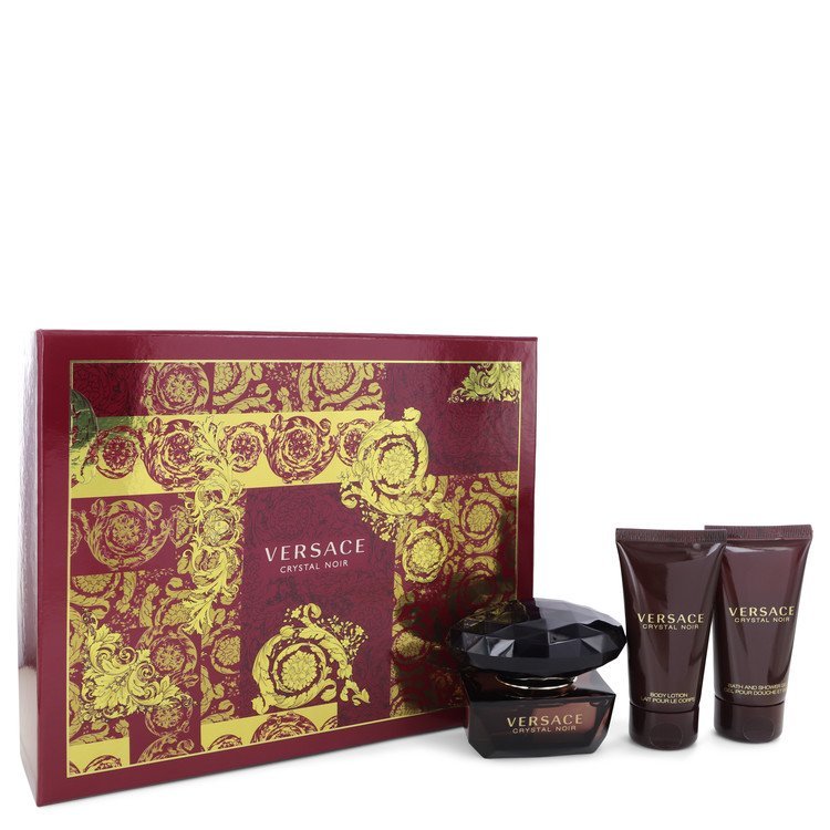 Crystal Noir by Versace Gift Set -- 1.7 oz Eau De Toilette Spray + 1.7 oz Body Lotion + 1.7 oz Shower Gel for Women - Thesavour