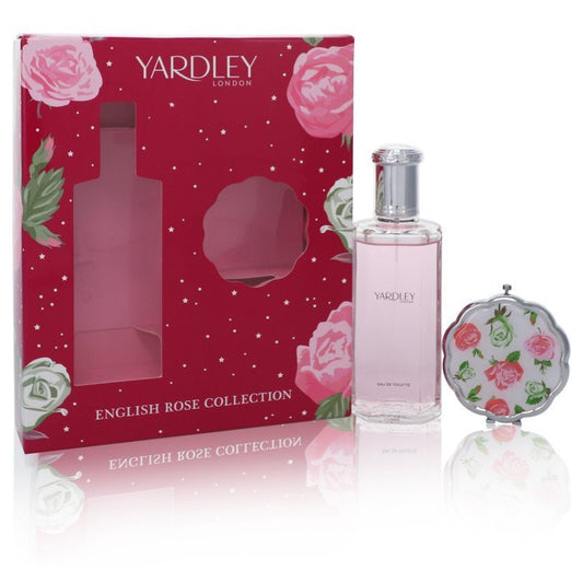 English Rose Yardley by Yardley London Gift Set -- 4.2 oz Eau De Toilette Spray + Compact Mirror for Women - Thesavour