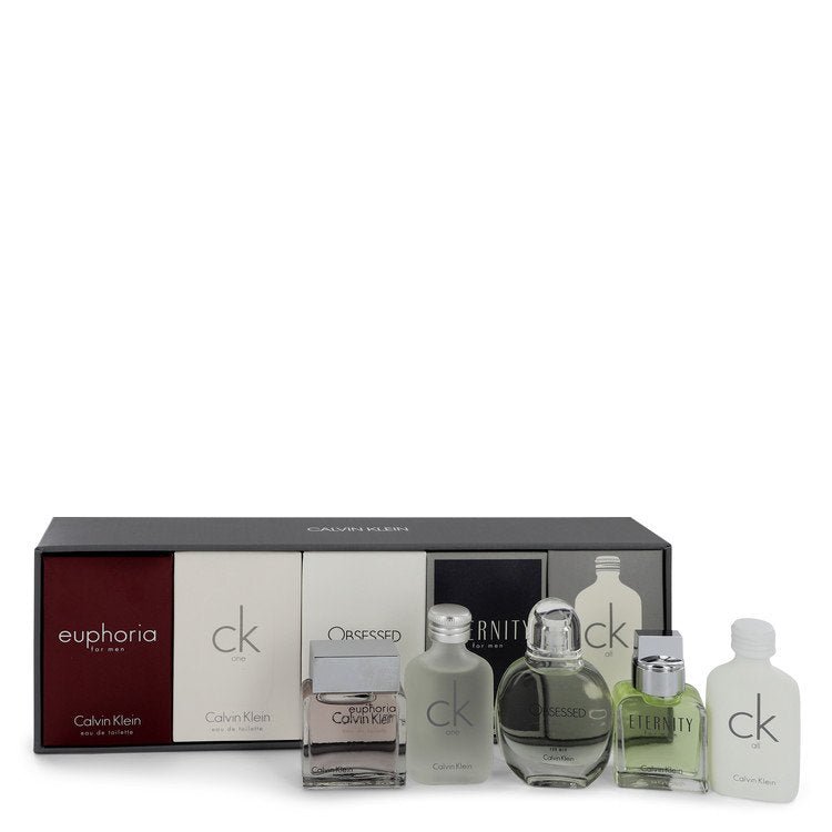 Euphoria by Calvin Klein Gift Set -- Deluxe Travel Mini Set Includes Euphoria, CK One, Obsessed, Eternity and CK All for Men - Thesavour