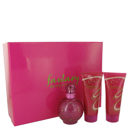 Fantasy by Britney Spears Gift Set -- 3.3 oz Eau De Parfum Spray + 3.3 oz Body Souffle + 3.3 oz Shower Gel for Women - Thesavour