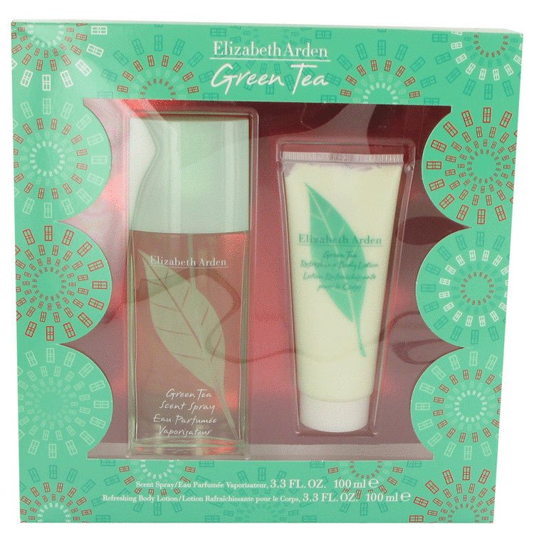 GREEN TEA by Elizabeth Arden Gift Set -- 3.3 oz Scent Spray + 3.3 Body Lotion for Women - Thesavour