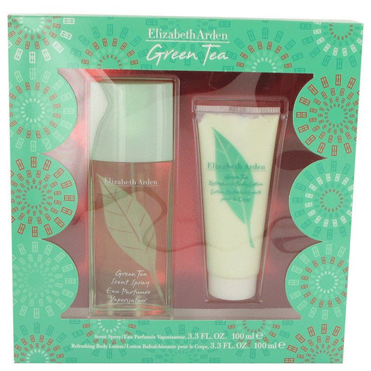 GREEN TEA by Elizabeth Arden Gift Set -- 3.3 oz Scent Spray + 3.3 Body Lotion for Women - Thesavour