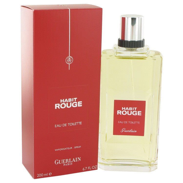 HABIT ROUGE by Guerlain Eau De Toilette Spray 6.8 oz for Men - Thesavour