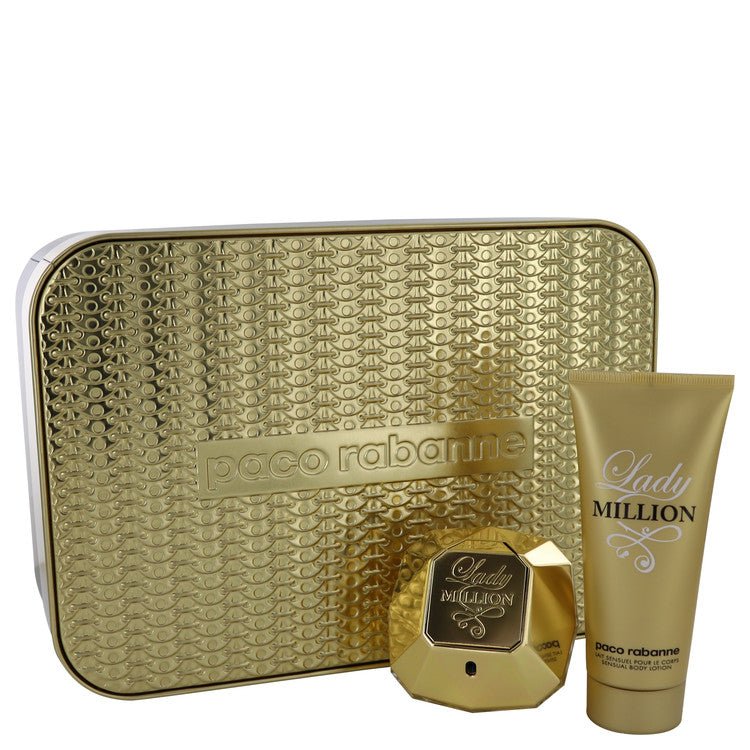 Lady Million by Paco Rabanne Gift Set -- 2.7 oz Eau De Parfum Spray + 3.4 oz Body Lotion for Women - Thesavour