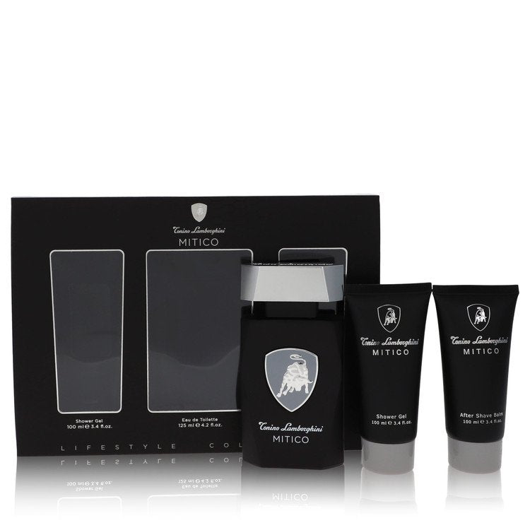 Lamborghini Mitico by Tonino Lamborghini Gift Set -- 4.2 oz Eau De Toilette Spray + 3.4 oz Shower Gel + 3.4 oz After Shave Balm for Men - Thesavour