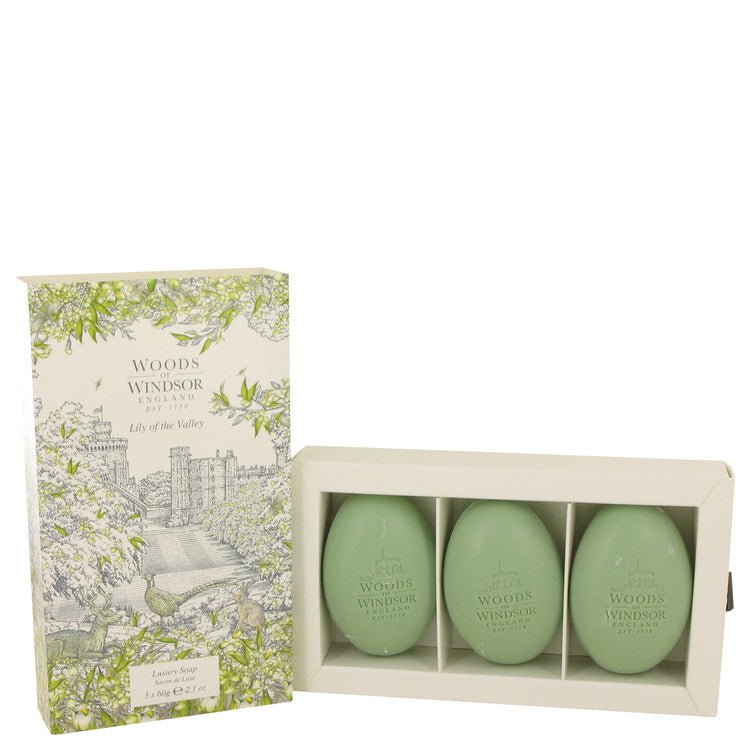 Lily of the Valley (Woods of Windsor) by Woods of Windsor Three 2.1 oz Luxury Soaps 2.1 oz for Women - Thesavour