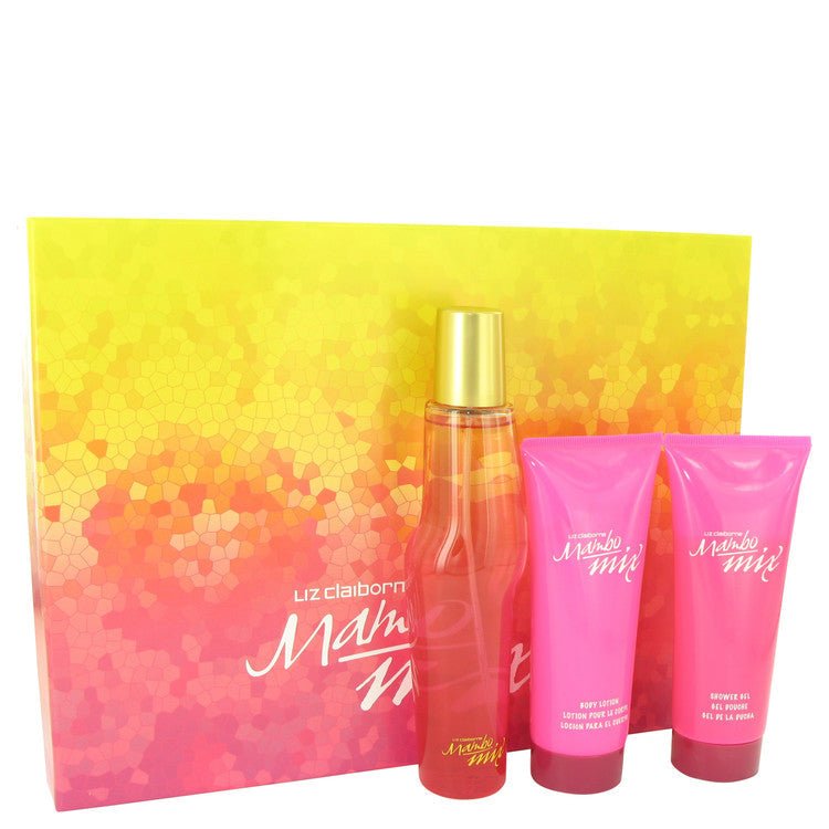 Mambo Mix by Liz Claiborne Gift Set -- 3.4 oz Eau De Parfum Spray + 3.4 oz Body Lotion + 3.4 oz Shower Gel for Women - Thesavour