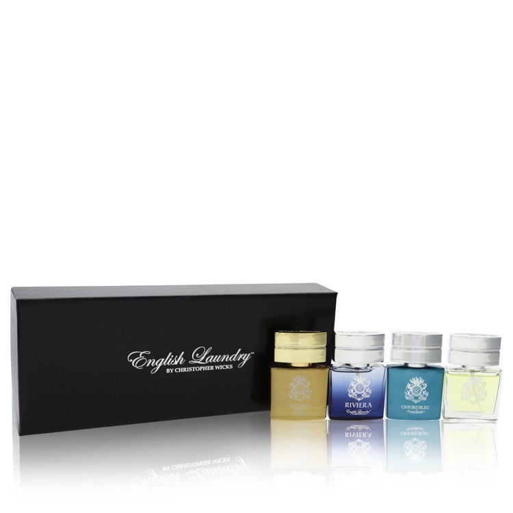 Oxford Bleu by English Laundry Gift Set -- Gift Set includes Notting Hill, Riviera, Oxford Bleu, and Arrogant, all in .68 oz Mini EDP Sprays for Men - Thesavour