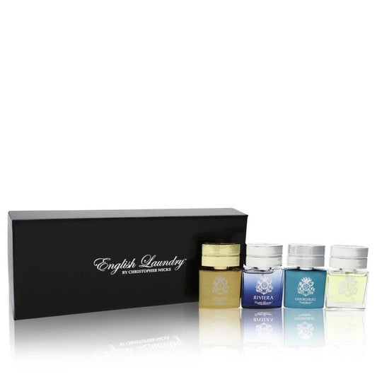 Riviera by English Laundry Gift Set -- Gift Set includes Notting Hill, Riviera, Oxford Bleu, and Arrogant, all in .68 oz Mini EDP Sprays for Men - Thesavour