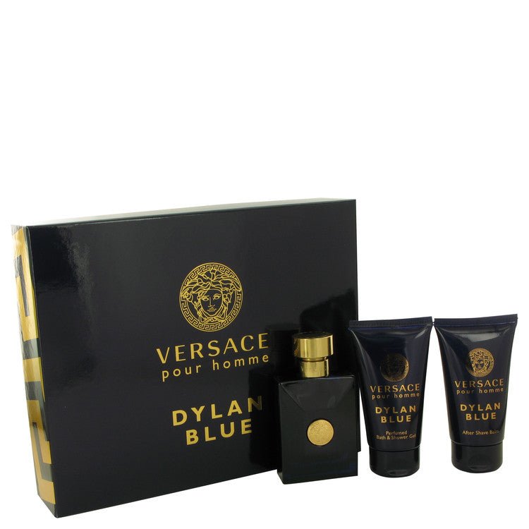 Versace Pour Homme Dylan Blue by Versace Gift Set -- 1.7 oz Eau De Toilette Spray + 1.7 oz After Shave Balm + 1.7 oz Shower Gel for Men - Thesavour